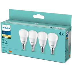 Philips 4-paket LED E14 Globe P45 5W (40W) zmrzal 470lm