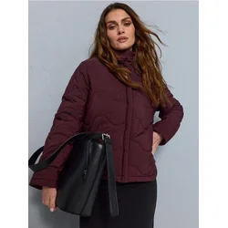 Sinsay - Poplavljena jakna puffer sa stanjivačkom kapi - maroon