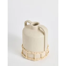 Aberto Design Vaza Handle Terracota, 14x19x14 cm, Krem