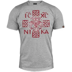 011Shop Muška majica kratkih rukava Icxc Nika Nemanjićki orao, Svetlosiva