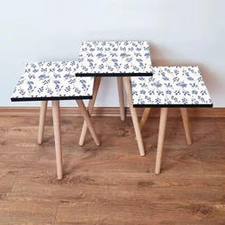 Hanah Home Set klub stočića 3Shp278, 3 komada, Tamnoplava