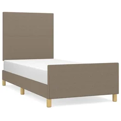 Vidaxl Posteljni okvir z vzglavjem taupe 80x200 cm blago