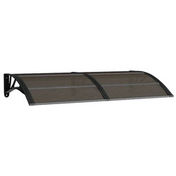 Nadstrešnica za vrata crna i prozirna 150 x 75 cm polikarbonat