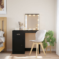Toaletni stolić s LED svjetlima crni 90 x 42 x 132,5 cm