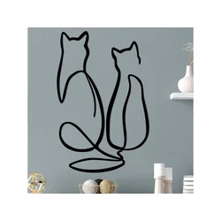Wallity Dekorativni metalni zidni ukras Couple Cat Love