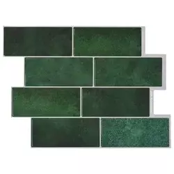 Subway pločica 20 pcs Tamnozelena 29 x 21 cm Poliuretan i PET