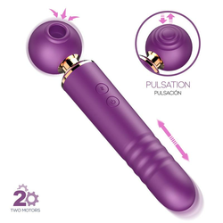 Action No. TwentyTwo Massager with Suction, Pulsation and Thrusting Purple
