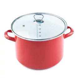 FACKELMANN Lonac+stakleni poklopac 24cm,em. 7.5l, Crveni