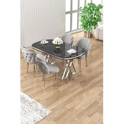 Hanah Home Trpezarijski set, 5 komada, Sivi