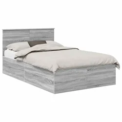 Vidaxl Konstrukcija postelje Siva Sonoma 135 x 190 cm Konstruiran les