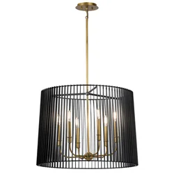 Quintiesse QN-LINARA-6P-BK - Luster na šipci LINARA 6xE14/60W/230V crna/zlatna