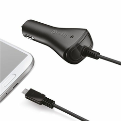 CELLY Auto punjač sa MICROUSB kablom/ crna