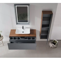 HANAH HOME Kupatilski ormarić sa umivaonikom i ogledalom (2 komada) Craft 120 432