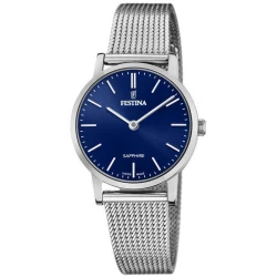 Festina Ženski elegantni klasični kvarcni sat, Plavo-srebrne boje