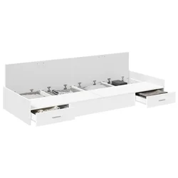 Vidaxl Konstrukcija postelje Bela 80 x 200 cm Konstruiran les