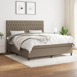 shumee Box spring postelja z vzmetnico taupe 180x200 cm blago