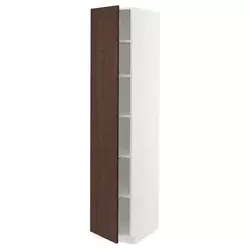 METOD Visoki element s policama, bela/Sinarp smeđa, 40x60x200 cm