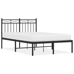 Vidaxl Kovinski posteljni okvir z vzglavjem črn 120x200 cm
