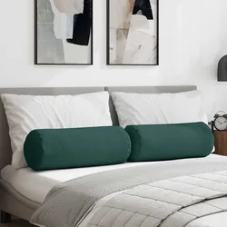 Valjkasti jastučići 2 pcs Tamnozelena O 25 x 70 cm tkanina