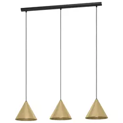 EGLO Viseća lampa NARICES 3xE27 92 cm crna/mesing 99592