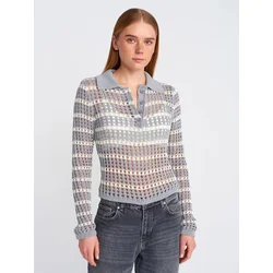 Dilvin Pulover Pullover siva/bela