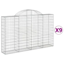Lučne gabionske košare 9 kom 200x30x120/140cm pocinčano željezo