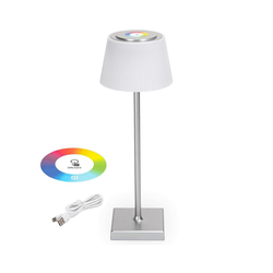 Aigostar - LED RGBW spoljašnja prigušiva punjiva lampa 4W/5V 3600mAh bela/hrom IP54