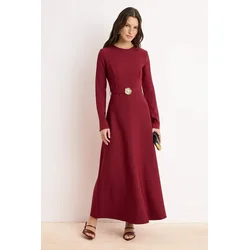 Trendyol Modest Ženska haljina Tctss26Eb00125, Bordo
