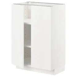 METOD Podni element s policama/2 vrata, bela/Veddinge bela, 60x37 cm
