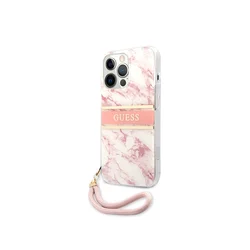 Torbica Guess Marble Strap za iPhone 13 Pro 6.1 roze (GUHCP13LKMABPI)