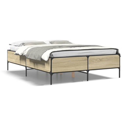 Okvir za krevet boja hrasta 140x200cm konstruirano drvo i metal