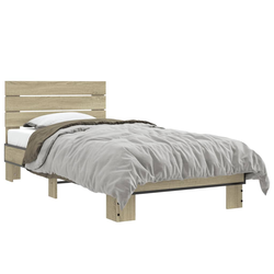 Okvir za krevet boja hrasta 90x190 cm konstruirano drvo i metal