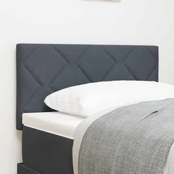 vidaXL LED posteljna ograja z diamantnimi bloki temno siva 80 cm velur