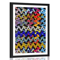 Plakat s paspartujem čudoviti vzorec v barvah - 60x90 black