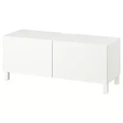 BESTA TV stalaža s vratima, bela/Lappviken/Stubbarp bela, 120x42x48 cm