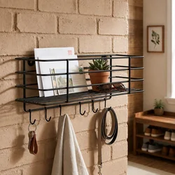Hanah Home zidna polica Bark, 34 cm, crna