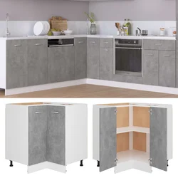 Kutni donji ormarić Lyon Betonsko sivi 75,5x75,5x81,5 cm Konstruirano drvo