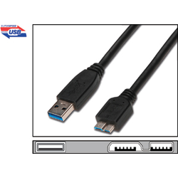 Kabel USB 3.0 A/moški B/moški MICRO 0,25m