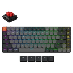 Tipkovnica KEYCHRON K3, RGB, Milk POM Red Switch, UK Layout, bežična, crna