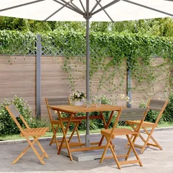5-dijelni vrtni blagovaonski set sivi polipropilen i drva