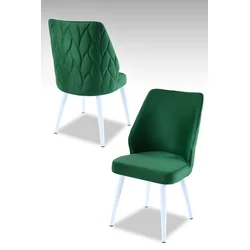 Hanah Home Set stolica Pufi, 48x90x43 cm, 4 komada, Zeleno-bele