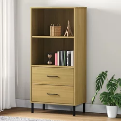 Regal za knjige s 2 ladice smeđi 60 x 35 x 128,5 cm drveni OSLO