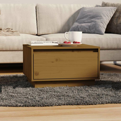 Vidaxl Klubska mizica medeno rjava 55x56x32 cm trdna borovina