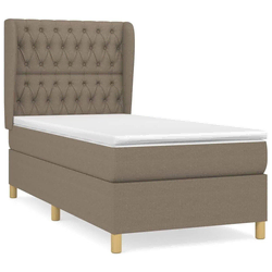 Greatstore Box spring postelja z vzmetnico taupe 100x200 cm blago