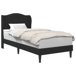 Vidaxl Konstrukcija postelje z vzglavjem Črna 90 x 190 cm Žamet