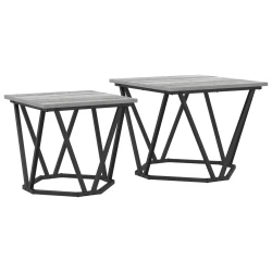 Set pomoćnih stolića 2 pcs Siva Sonoma Inženjerska drva i čelik