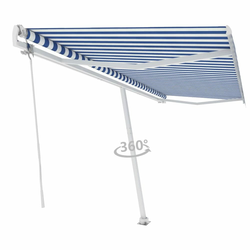 vidaXL Samostojeća automatska tenda 500 x 350 cm plavo-bijela