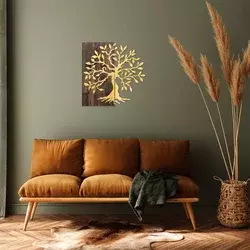 Wallity Zidna dekoracija Tree, 58x58 cm, Zlatne boje