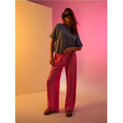 Sinsay - Viskozne široke pantalone - roze