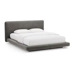 Temno siva oblazinjena zakonska postelja 180x200 cm Linea – Micadoni